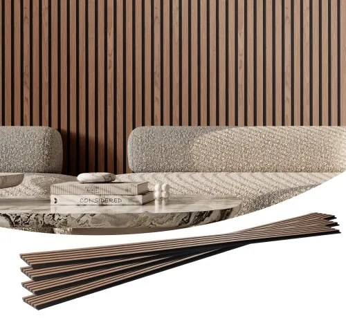 VEVOR Wood Slat Acoustic Panels 7.9 x 94.5 inch for Modern Wall Decor Walnut