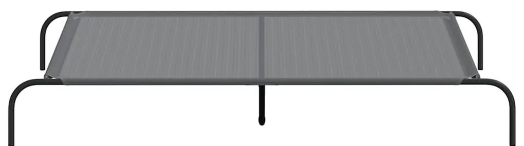 vidaXL Ανυψωμένο κρεβάτι σκύλου γκρι 150x90x20 cm Textilene και χάλυβα