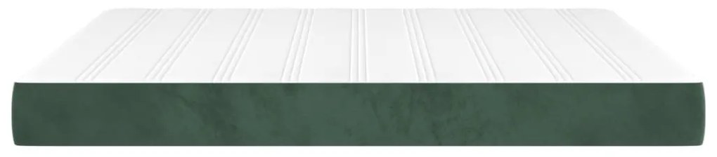 vidaXL Στρώμα με Pocket Springs Σκούρο Πράσινο180x200x20 εκ. Βελούδινο
