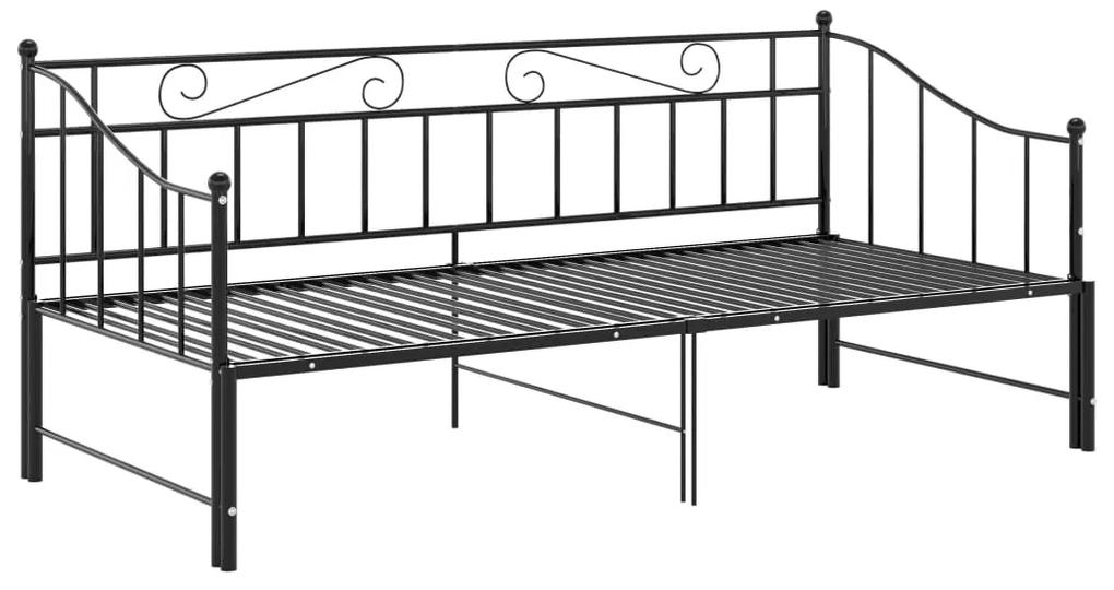 vidaXL Πλαίσιο για Καναπέ - Κρεβάτι Μαύρο 90 x 200 εκ. Μεταλλικό
