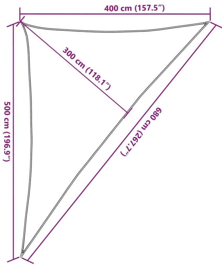 Πανί Σκίασης Λευκό 4 x 5 x 6,8 μ. από HDPE 160 γρ./μ² - Λευκό