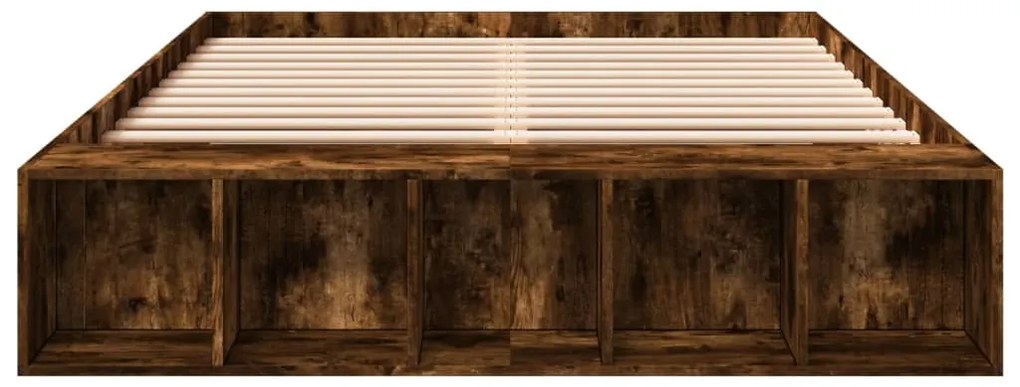 vidaXL Πλαίσιο Κρεβατιού Καπνιστή Δρυς 150x200 εκ. Επεξεργασμένο Ξύλο