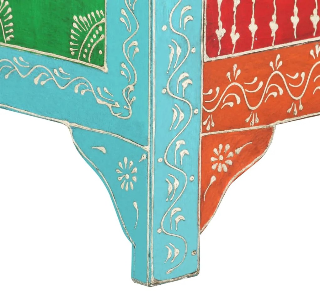 vidaXL Κομοδίνο με Χειροπ. Λεπτομέρειες 40x30x50 εκ. Μασίφ Ξύλο Μάνγκο