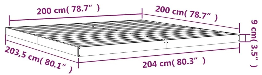 ΠΛΑΙΣΙΟ ΚΡΕΒΑΤΙΟΥ ΛΕΥΚΟ 200 X 200 ΕΚ. ΑΠΟ ΜΑΣΙΦ ΞΥΛΟ ΠΕΥΚΟΥ 823425