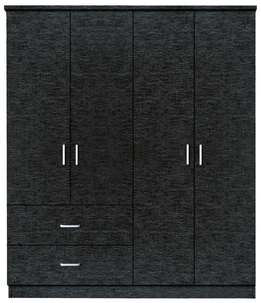 Ντουλάπα ArteLibre HOYA WAX Μαύρο Μοριοσανίδα 119x42x181cm-14370204