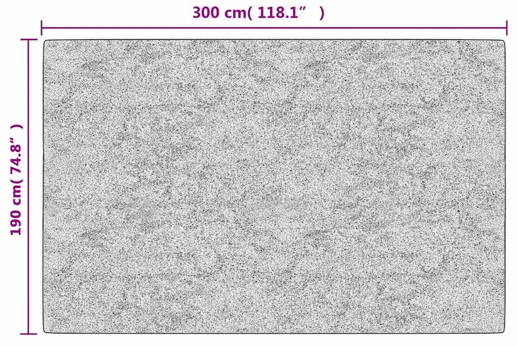 vidaXL Χαλί Πλενόμενο Αντιολισθητικό Γκρι 190 x 300 εκ.