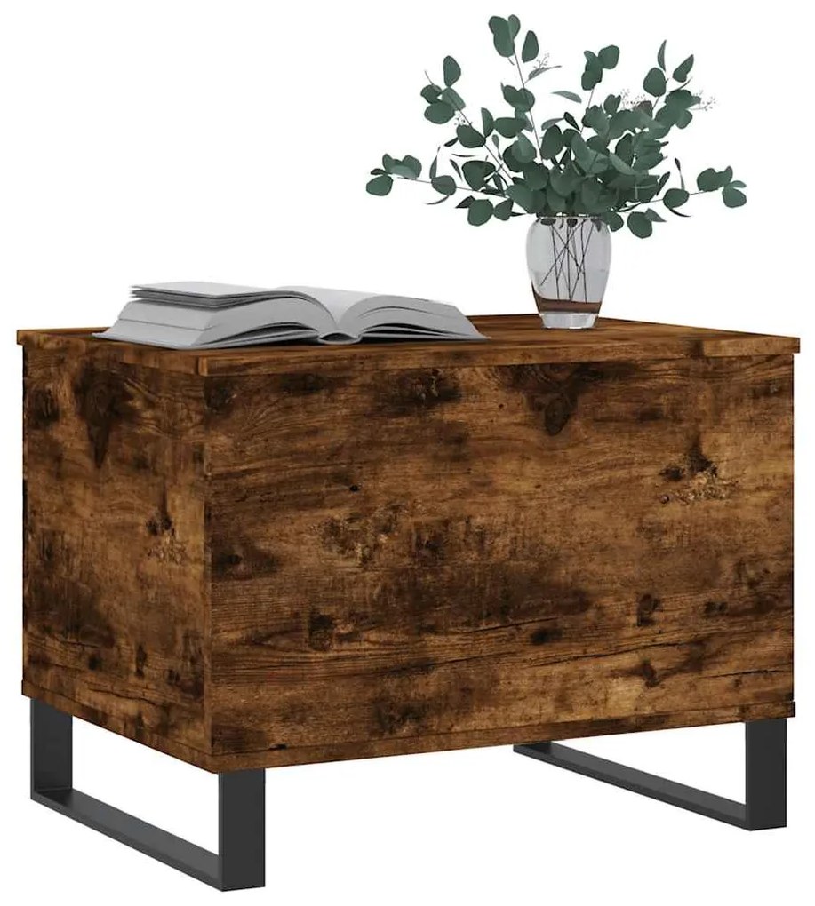 vidaXL Τραπεζάκι Σαλονιού Καπνιστή Δρυς 60x44,5x45 εκ. Επεξ. Ξύλο