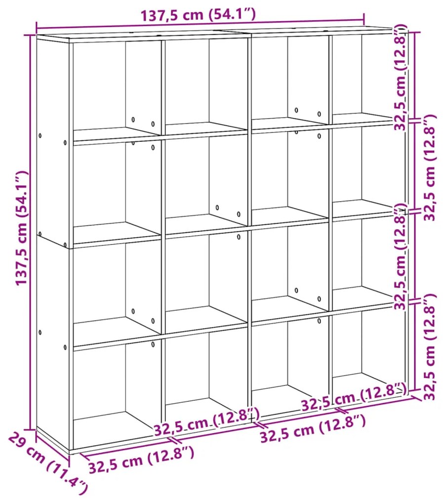 ΒΙΒΛΙΟΘΗΚΗ ΓΚΡΙ SONOMA 137,5X29X137,5 ΕΚ. ΕΠΕΞΕΡΓΑΣΜΕΝΟ ΞΥΛΟ 3310294