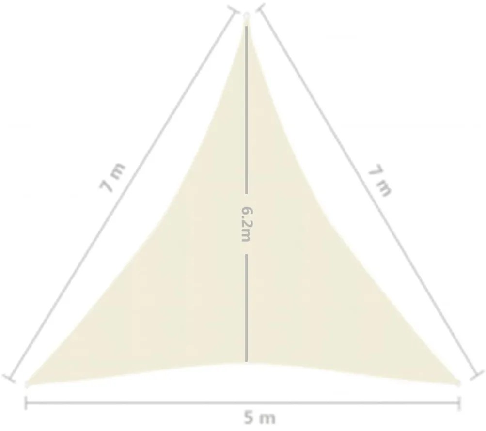 Πανί Σκίασης Κρεμ 5 x 7 x 7 μ. από HDPE 160 γρ./μ² - Κρεμ