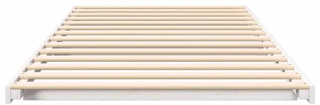 vidaXL Κρεβάτι δαπέδου Λευκό 90 x 210 cm Μασίφ ξύλο πεύκου