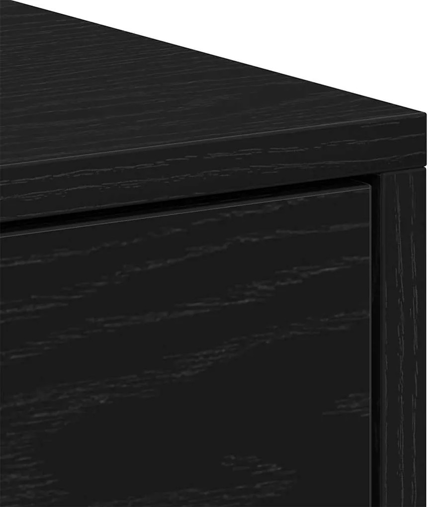 Κομοδίνο Μαύρο Δρυς 40 x 30 x 40 εκ. από Επεξεργασμένο Ξύλο 862004