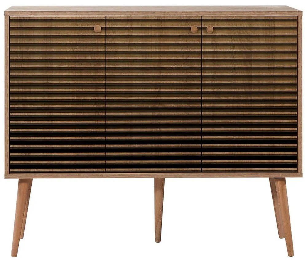 Μπουφές Mega 863SPH3419 120x36x90cm Oak-Black Μοριοσανίδα,Ξύλο