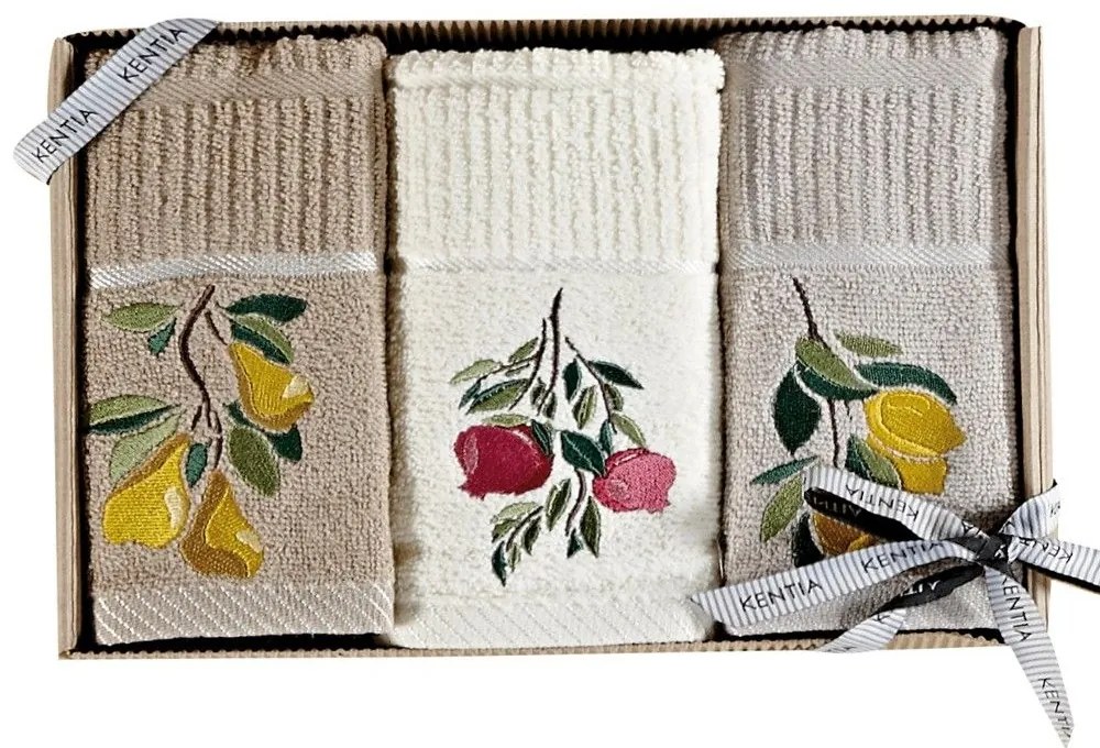 Πετσέτες Κουζίνας Regalo 234 (Σετ 3τμχ) Beige-Ecru Kentia 40x70cm 100% Cotton