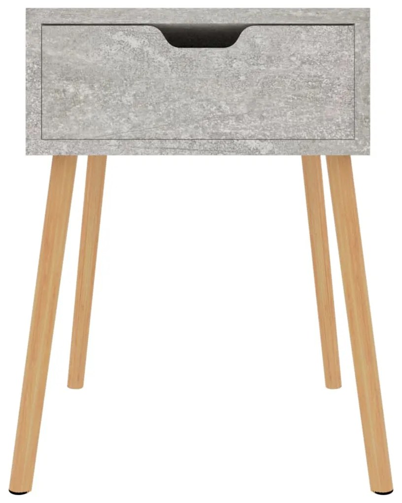 vidaXL Κομοδίνα 2 τεμ. Γκρι Σκυροδέματος 40x40x56 εκ. από Επεξ. Ξύλο