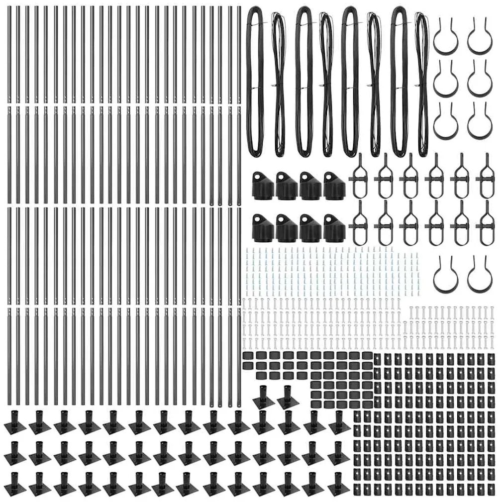 vidaXL Στύλος Περιφράξεων 52 pcs Ασημί Μέγεθος: 3.2 x 3.2 x 83.5 εκ.