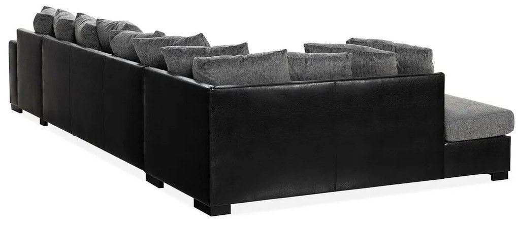 Γωνιακός Καναπές Scandinavian Choice 540, Γκρι, Μαύρο, 380x215x90cm, Πόδια: Ξύλο | Epipla1.gr