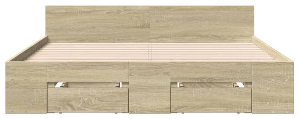 vidaXL Πλαίσιο Κρεβατιού με συρτάρια Sonoma Δρυς 160x200εκ. Επεξ. Ξύλο