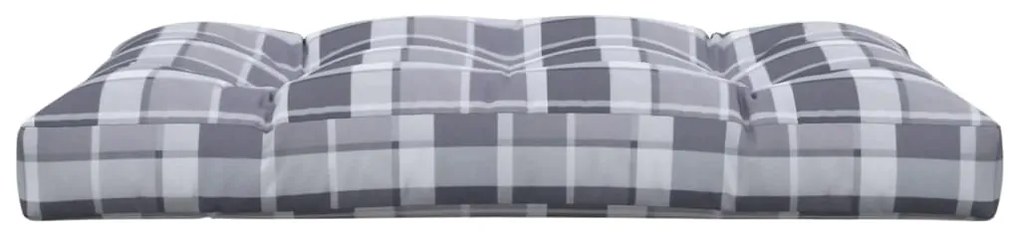 vidaXL Μαξιλάρι Παλέτας Γκρι Καρό 120 x 80 x 12 εκ. Υφασμάτινο