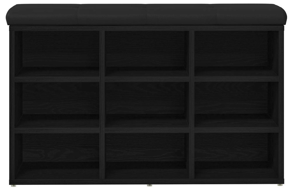 vidaXL Παγκάκι Αποθήκευσης Μαύρη Κέδρος 80x30x48 εκ. Συνθετικό Ξύλο
