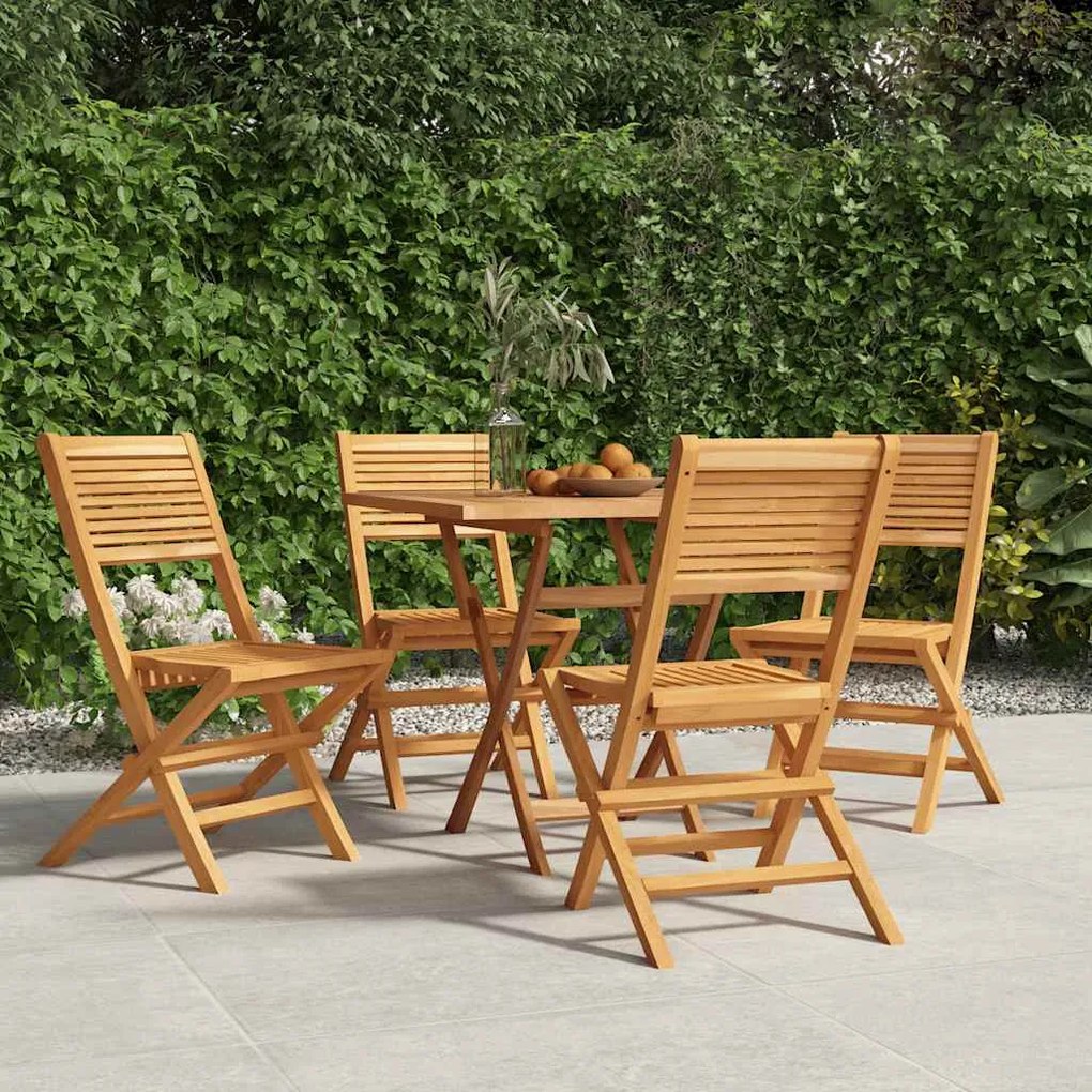 vidaXL Καρέκλες Κήπου Πτυσσόμενες 4 τεμ. 47x62x90 εκ. Μασίφ Ξύλο Teak