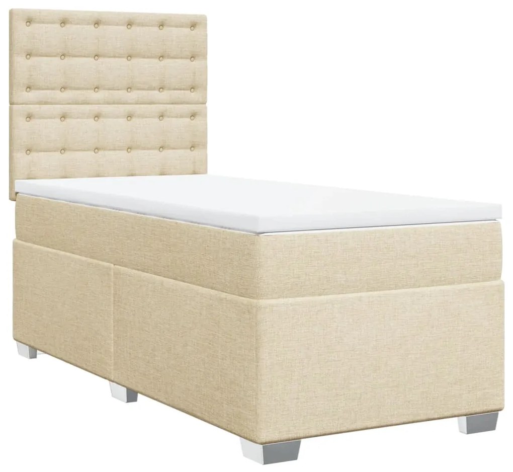 ΚΡΕΒΑΤΙ BOXSPRING ΜΕ ΣΤΡΩΜΑ ΚΡΕΜ 90X200 ΕΚ.ΥΦΑΣΜΑΤΙΝΟ 3292690