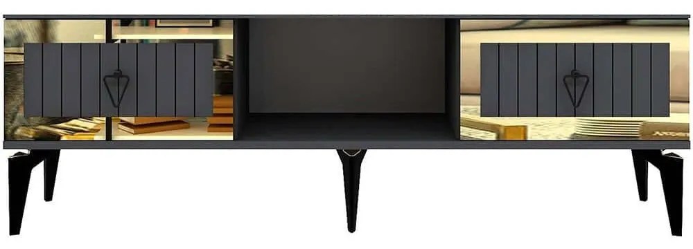 Έπιπλο Τηλεόρασης Linda 475OLV2905 150x29,6x44,6cm Anthracite-Gold