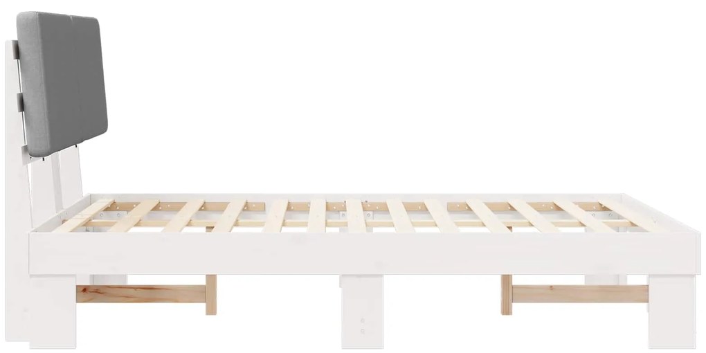 vidaXL Σκελετός Κρεβατιού με Επενδεδυμένο Κεφαλάρι Ανοιχτό γκρι