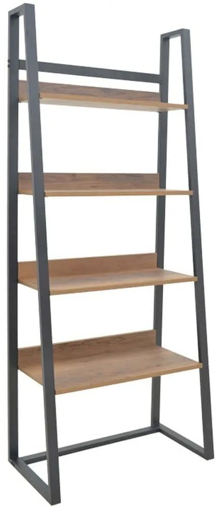 Βιβλιοθήκη Ryder 197-000064 75x36x185cm Walnut-Black