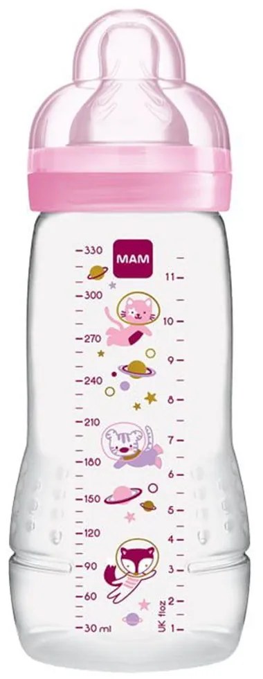 Μπιμπερό Easy Active Space Adventure 361SG 330ml 4+ Μηνών Rose Mam 330ml Silicon,Plastic