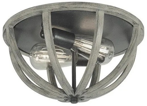 Πλαφονιέρα Φωτιστικό Οροφής 2xE27 60W IP20 Allier Elstead-FE-ALLIER-F-WW-Γκρι FE-ALLIER-F-WW