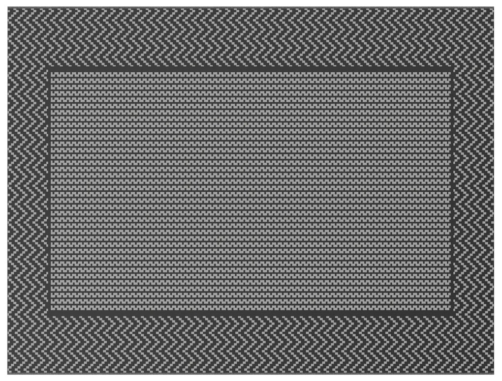 vidaXL Χαλί εξωτερικού χώρου Μαύρο και γκρι 300 x 400 cm PP