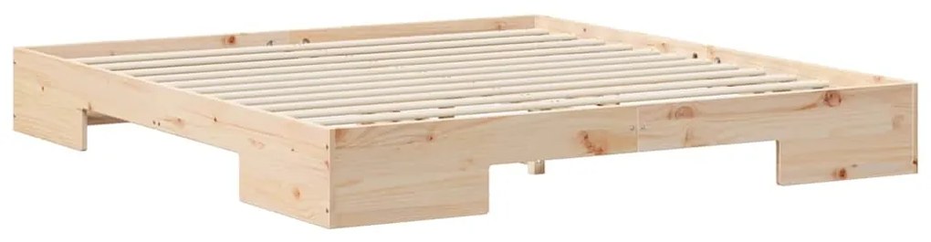 vidaXL Κρεβάτι δαπέδου Καφέ 180 x 200 cm Μασίφ ξύλο πεύκου