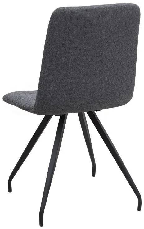 Σετ τραπεζαρία 5τμχ Roger - Bianca Megapap Mdf - ύφασμα χρώμα μαύρο εφέ μαρμάρου - γκρι 120x70x75εκ.