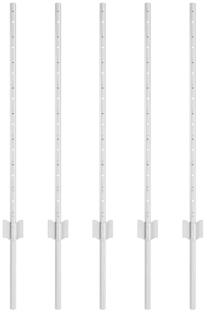 vidaXL Πό posts φράχτη 5 pcs Ασημί 80 cm Γαλβανισμένος χάλυβας