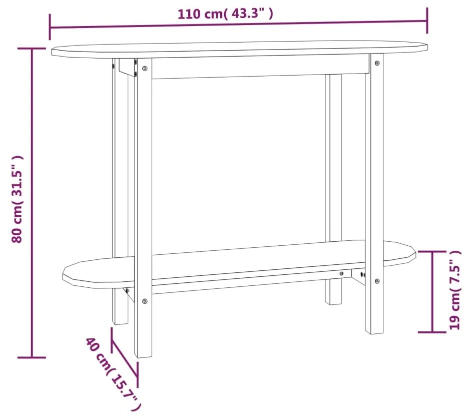 ΤΡΑΠΕΖΙ ΚΟΝΣΟΛΑ ΚΑΦΕ ΜΕΛΙ 110X40X80 ΕΚ. ΑΠΟ ΜΑΣΙΦ ΞΥΛΟ ΠΕΥΚΟΥ 822300