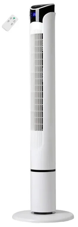 Ανεμιστήρας πύργου Elite ETTF-0332, 45W, 100 cm, Χρονοδιακόπτης, 3 ταχύτητες, Οθόνη LED, Τηλεχειριστήριο, Λευκό