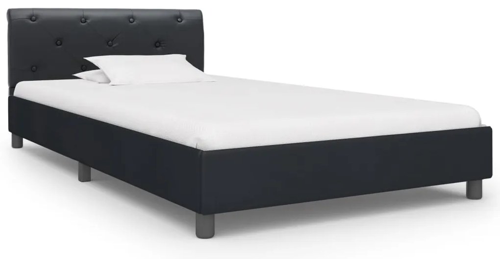 vidaXL Πλαίσιο Κρεβατιού Μαύρο 100 x 200 εκ. από Συνθετικό Δέρμα
