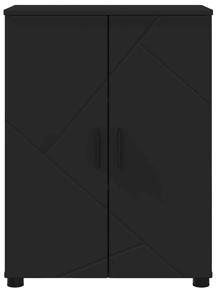 vidaXL Ντουλάπι Μπάνιου Μαύρο 60 x 35 x 80 εκ Επεξεργασμένο ξύλο