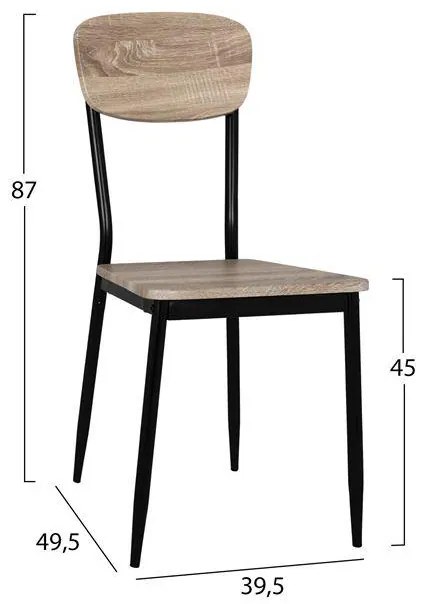 Σετ τραπεζαρίας C10339 5τμχ SONAMA και Μαύρα Πόδια 110x70x76εκ.