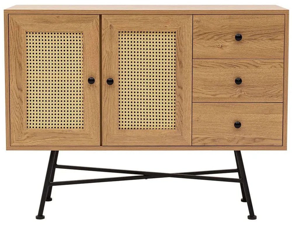 Μπουφές Nala 141HWR1125 120x40x90cm Natural Μοριοσανίδα, Μέταλλο