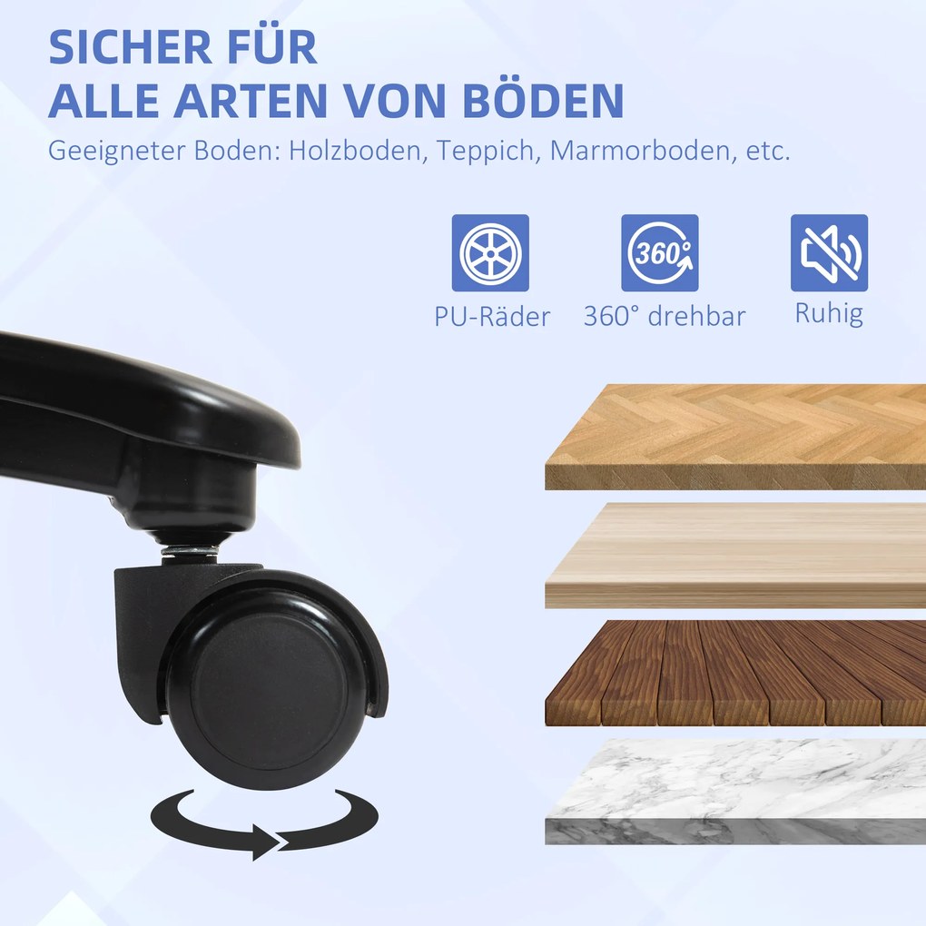 HOMCOM Μεγάλη ψηλή καρέκλα γραφείου, χωρητικότητα 200 κιλών, στιβαρή κατασκευή, μαλακό κάλυμμα, Γκρι