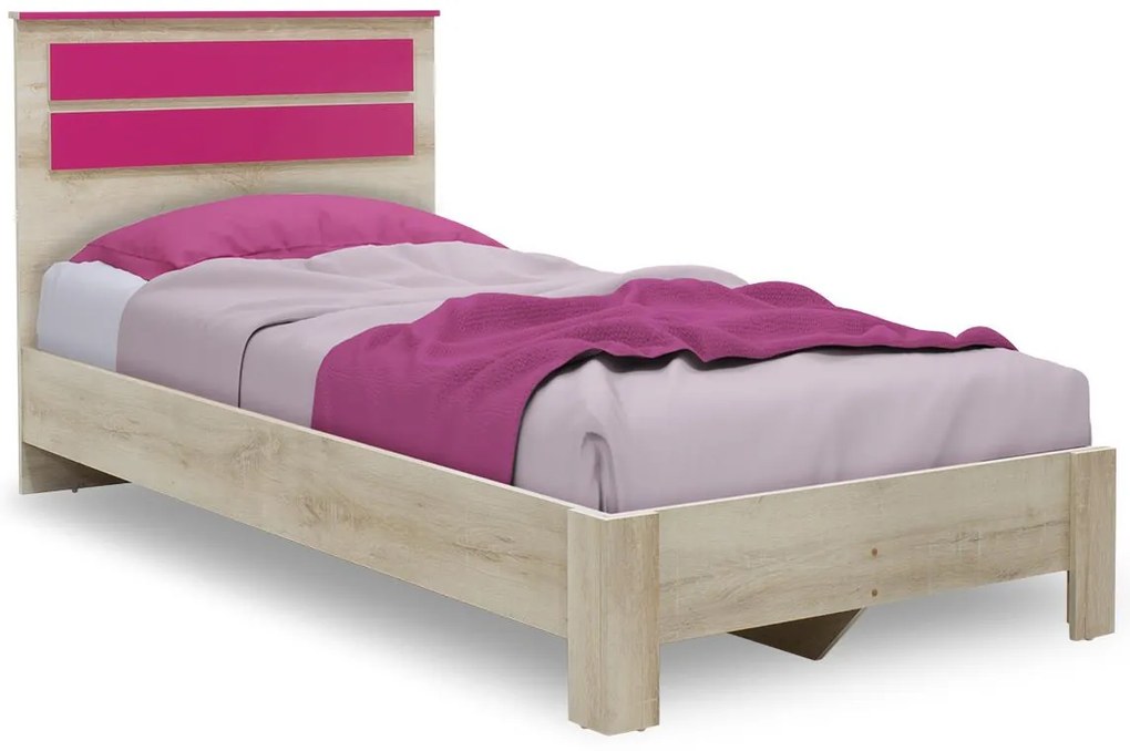 Κρεβάτι παιδικό Looney σε χρώμα castillo-ροζ 100x200εκ 107x204.5x102 εκ.