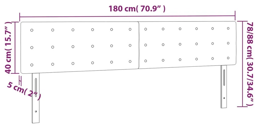 Κεφαλάρια Κρεβατιού 2 τεμ. Γκρι 90x5x78/88 εκ. Συνθετικό Δέρμα - Γκρι