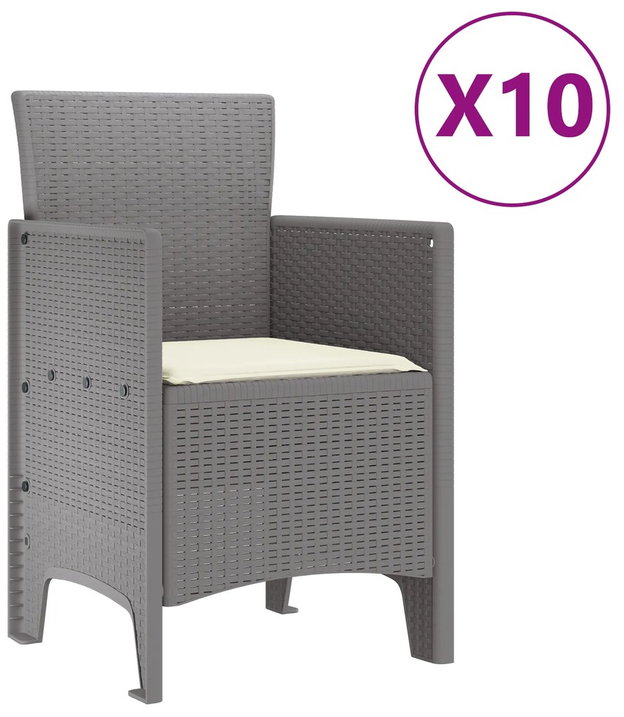 vidaXL Σετ Τραπεζαρίας Κήπου 11 pcs Ανοιχτό γκρι 250 x 100 x 73 εκ