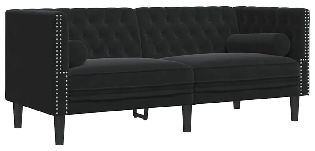 vidaXL Σετ Καναπέ 2 pcs Μαύρο Βελούδο