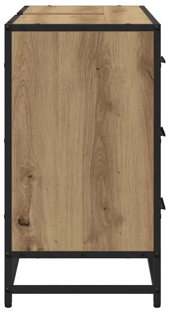 vidaXL Ντουλάπα Νιπτήρα Mπάνιου με πόρτα artisan δρυς 80 x 33 x 60 εκ