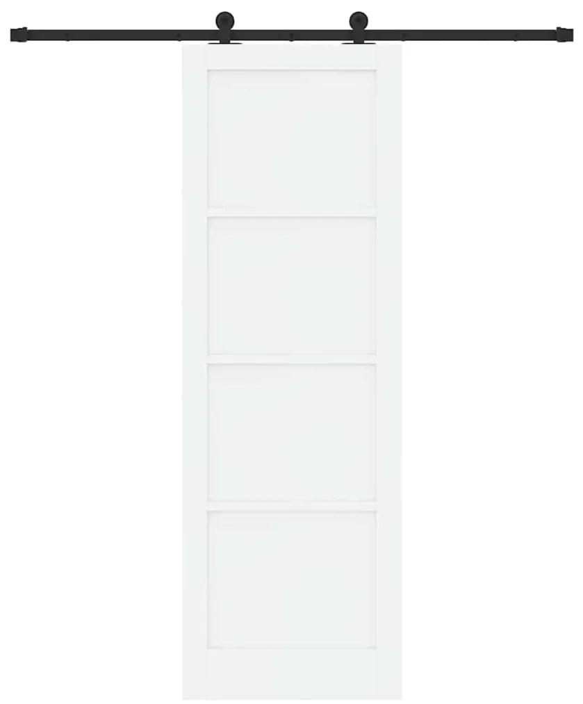 vidaXL Σετ Συρόμενης Πόρτας Λευκό και μαύρο 78 x 232 cm