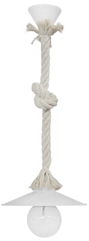 Φωτιστικό Οροφής Mac-150Κ -Μ- Rope 31-1079 White Heronia Σχοινί, Πλαστικό