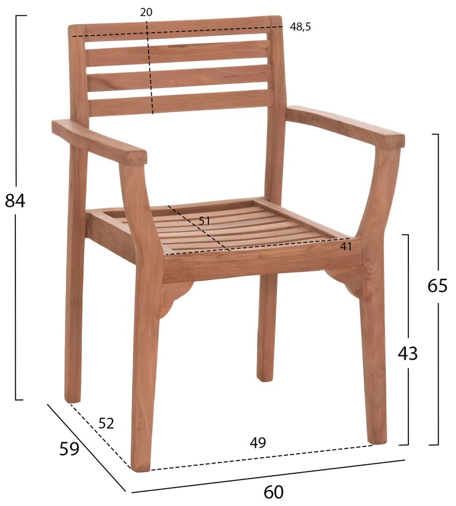 ΠΟΛΥΘΡΟΝΑ ΕΞΩΤ.ΧΩΡΟΥ ERMIONI HM18129 ΞΥΛΟ TEAK--ΦΥΣΙΚΟ ΧΡΩΜΑ 60x59x84Υεκ. (1 Τεμμάχια)