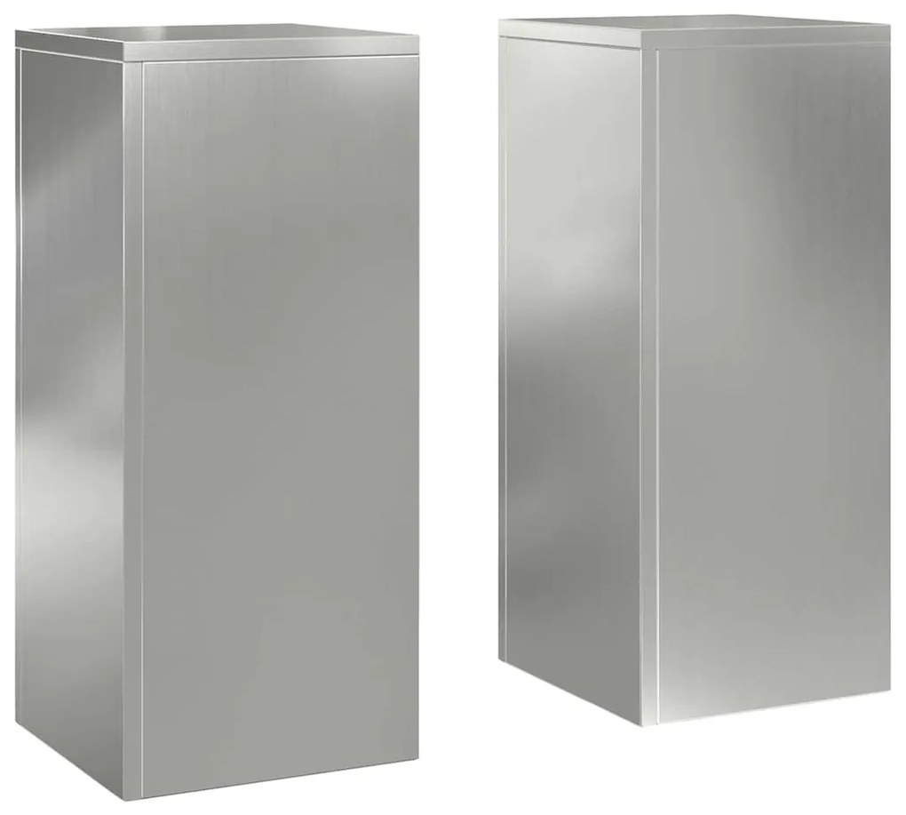 vidaXL Πυλώνας Υπαίθριων Γλαστρών , 2 τεμάχια, 24 x 24 x 55 εκ, Γαλβανισμένο Ατσάλι.